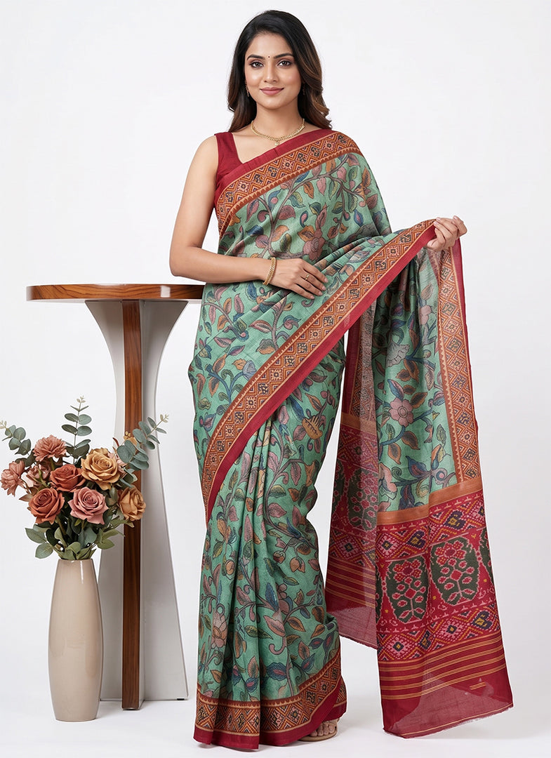 Siri Collections Premium Digital Printed Bhagalpur Silk Saree