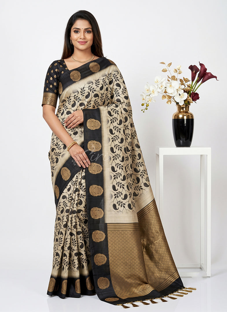 Siri Collections Premium Digital Printed Raw Silk Saree