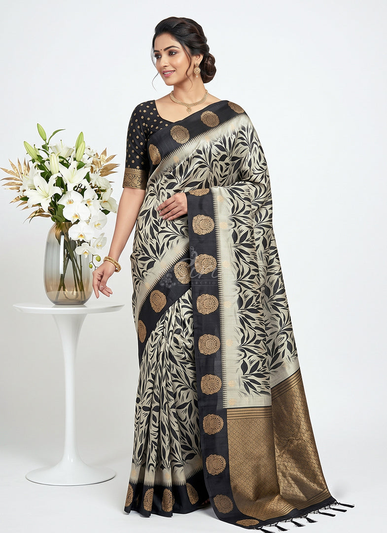 Siri Collections Premium Digital Printed Raw Silk Saree