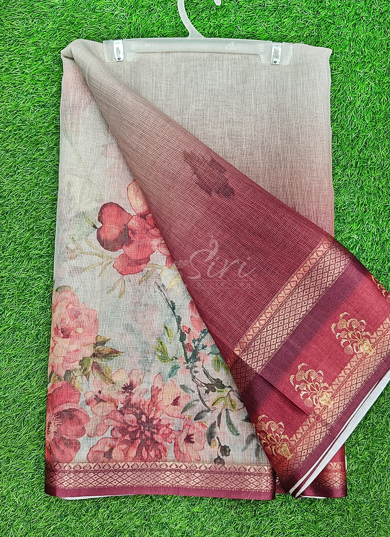 Siri Collections Digital Print Supernet Kota Saree