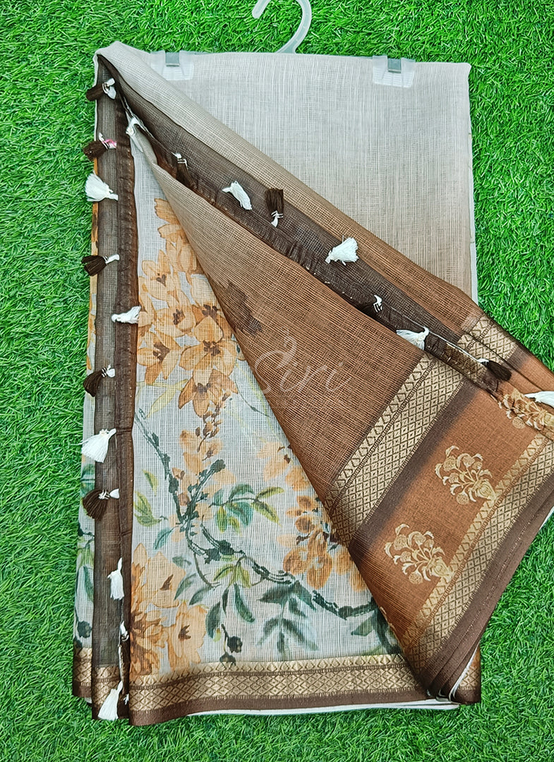 Siri Collections Digital Print Supernet Kota Saree