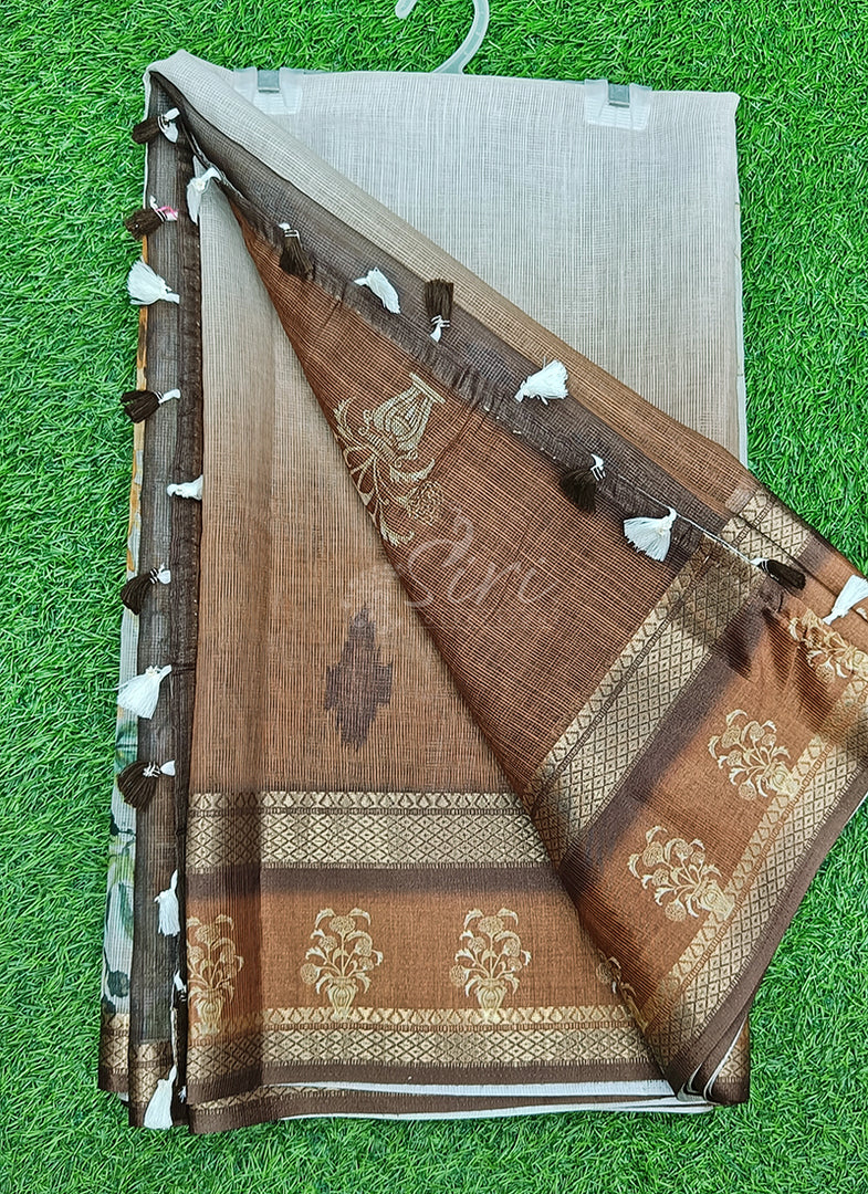 Siri Collections Digital Print Supernet Kota Saree