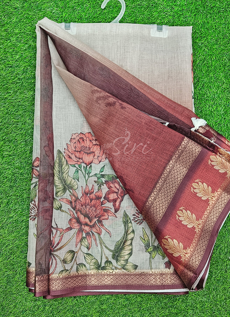 Siri Collections Digital Print Supernet Kota Saree