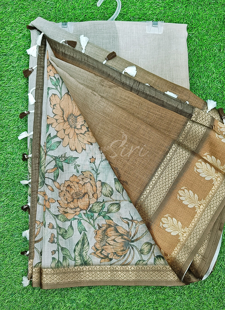 Siri Collections Digital Print Supernet Kota Saree