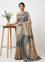 Load image into Gallery viewer, Designer Digital Print Bhagalpur Saree in Kantha Work