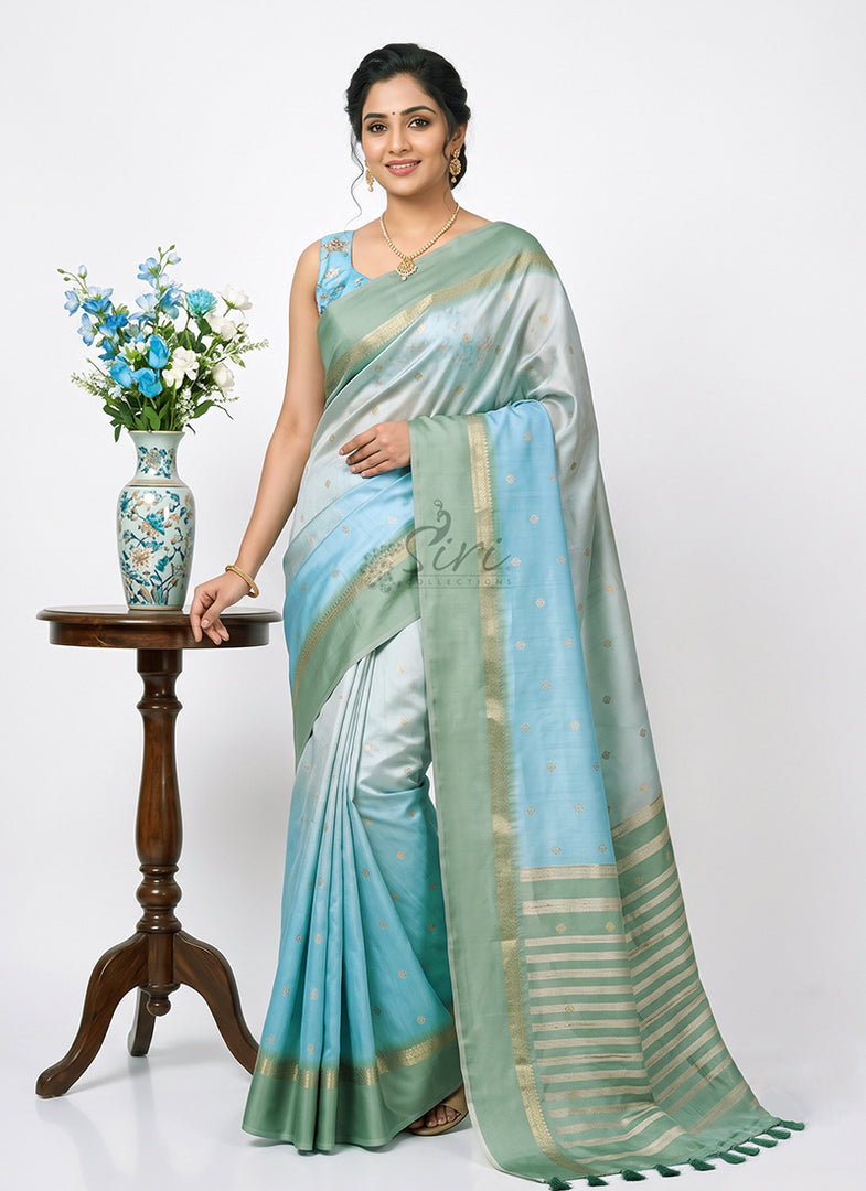 Designer Digital Print Shaded Fancy Silk Saree