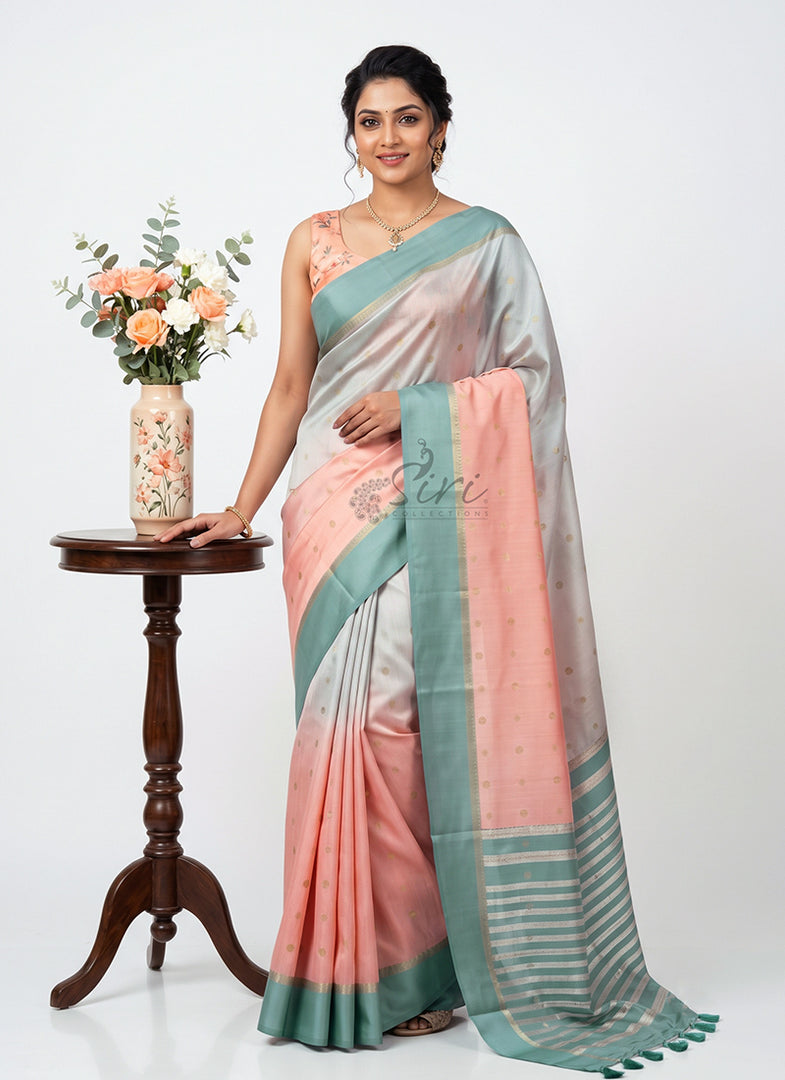 Designer Digital Print Shaded Fancy Silk Saree