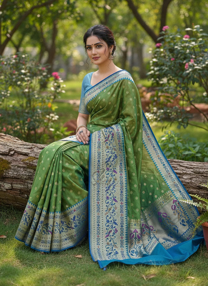 Beautiful Double Shade Paithani Pattu Saree