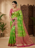 Load image into Gallery viewer, Lightweight Kora Silk Saree with Floral Weave with Blouse
