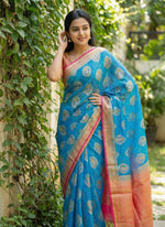 Load image into Gallery viewer, Lightweight Kora Silk Saree with Floral Weave with Blouse
