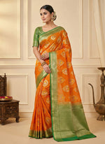 Load image into Gallery viewer, Lightweight Kora Silk Saree with Floral Weave with Blouse
