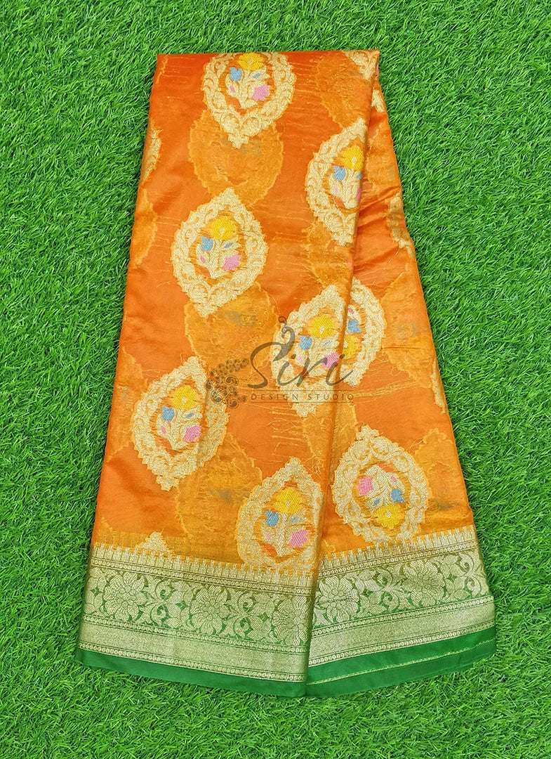 Lightweight Kora Silk Saree with Floral Weave with Blouse