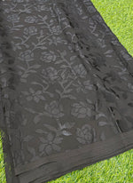 Load image into Gallery viewer, Latest Black Brasso Saree in Self Flower Design