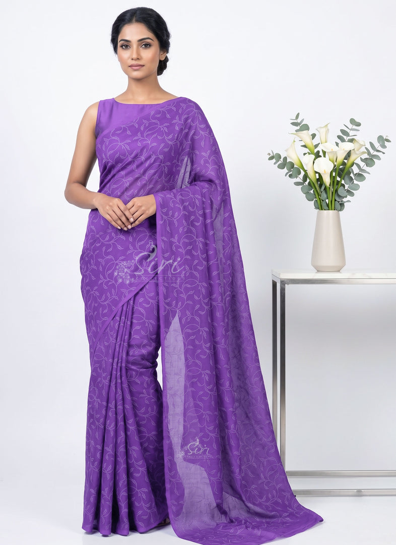 Beautiful Garden Vareli Lock Chiffon Brasso Saree