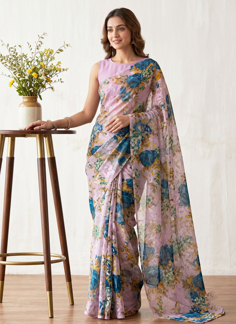 Garden Vareli High Quality Special Spectra Brasso Saree without Blouse