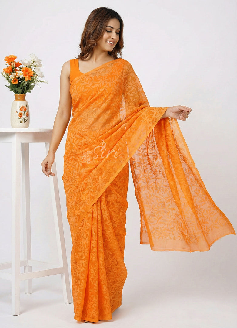 Authentic Garden Vareli Lock Chiffon Brasso Saree