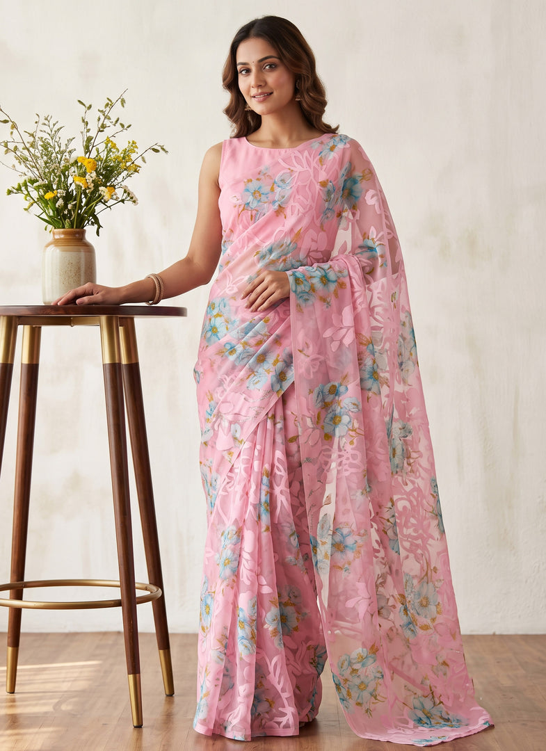 Garden Vareli High Quality Special Spectra Brasso Saree without Blouse
