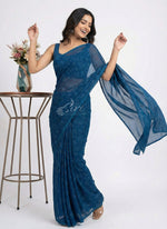 Load image into Gallery viewer, Authentic Garden Vareli Lock Chiffon Brasso Saree