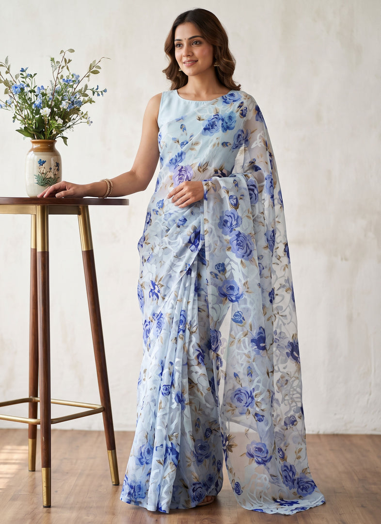 Garden Vareli High Quality Special Spectra Brasso Saree without Blouse
