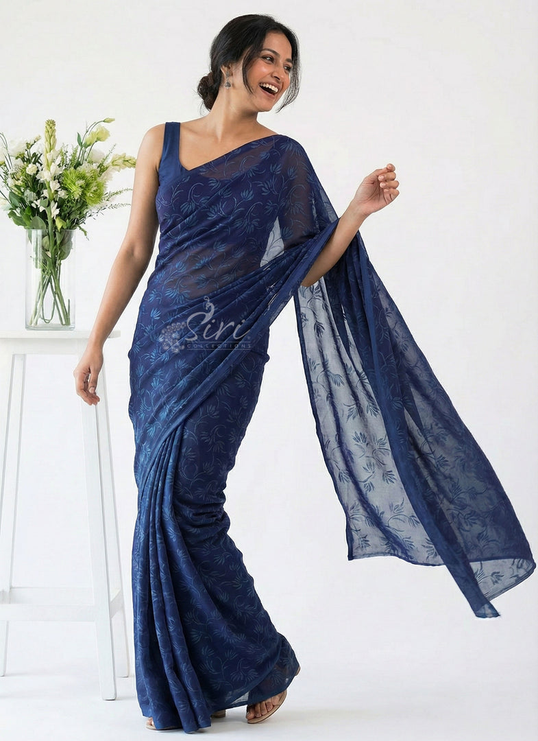 Authentic Garden Vareli Lock Chiffon Brasso Saree