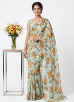 Load image into Gallery viewer, Garden Vareli High Quality Special Spectra Brasso Saree