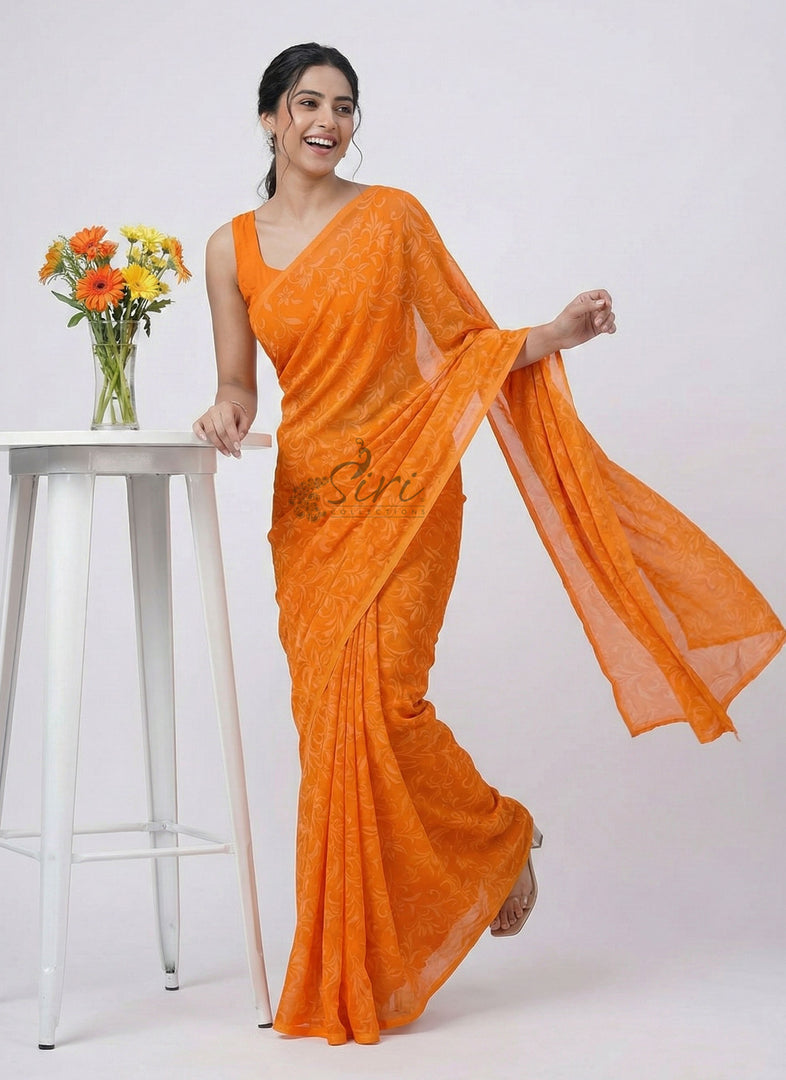 High Quality Garden Vareli Lock Chiffon Brasso Saree