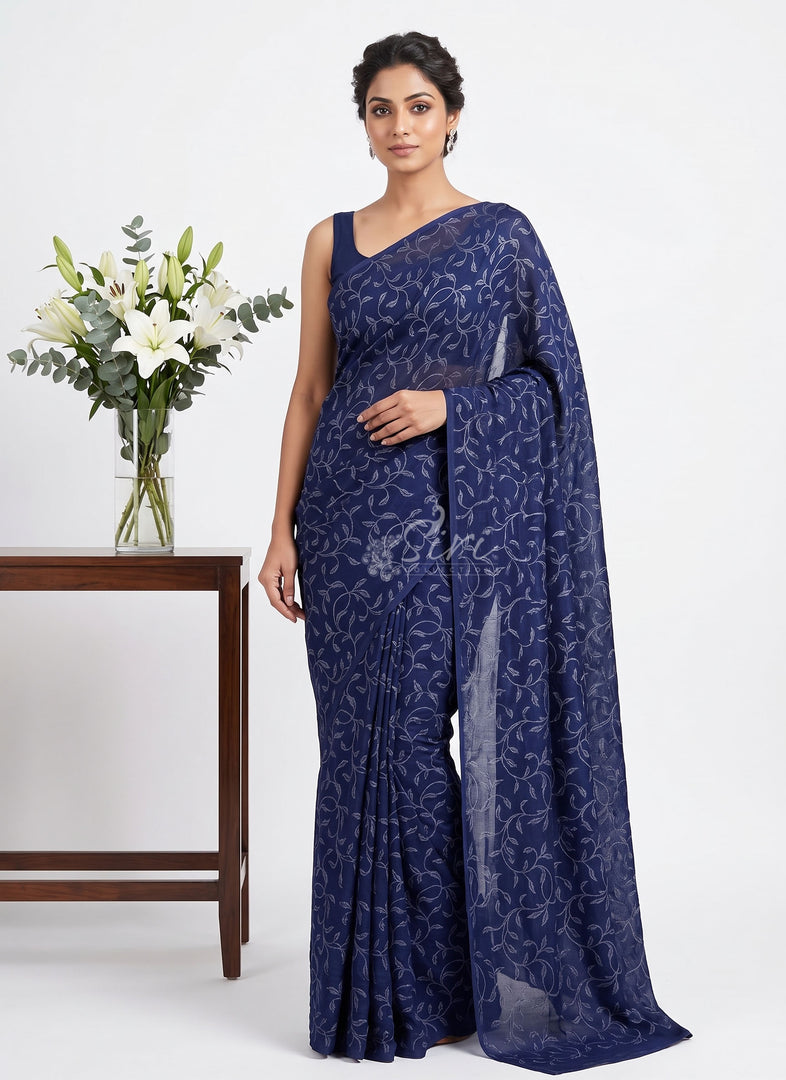 Beautiful Garden Vareli Lock Chiffon Brasso Saree