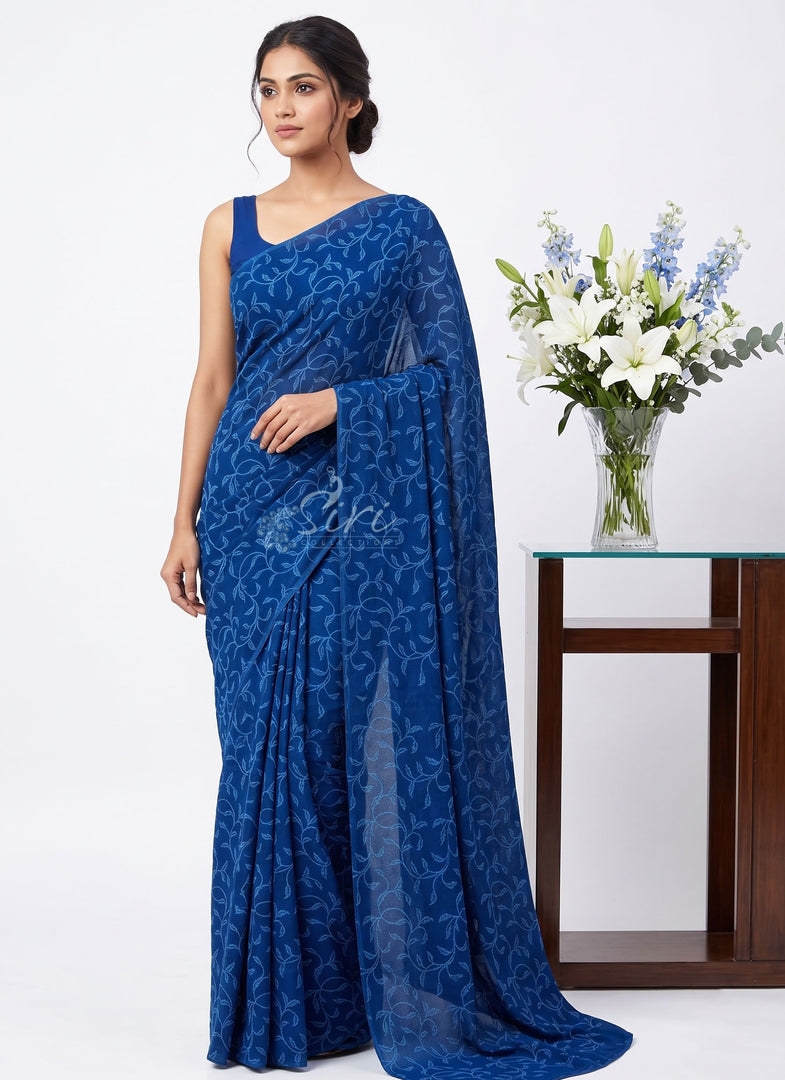 Beautiful Garden Vareli Lock Chiffon Brasso Saree