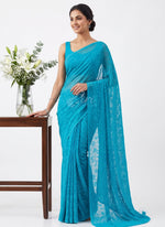 Load image into Gallery viewer, Beautiful Garden Vareli Lock Chiffon Brasso Saree