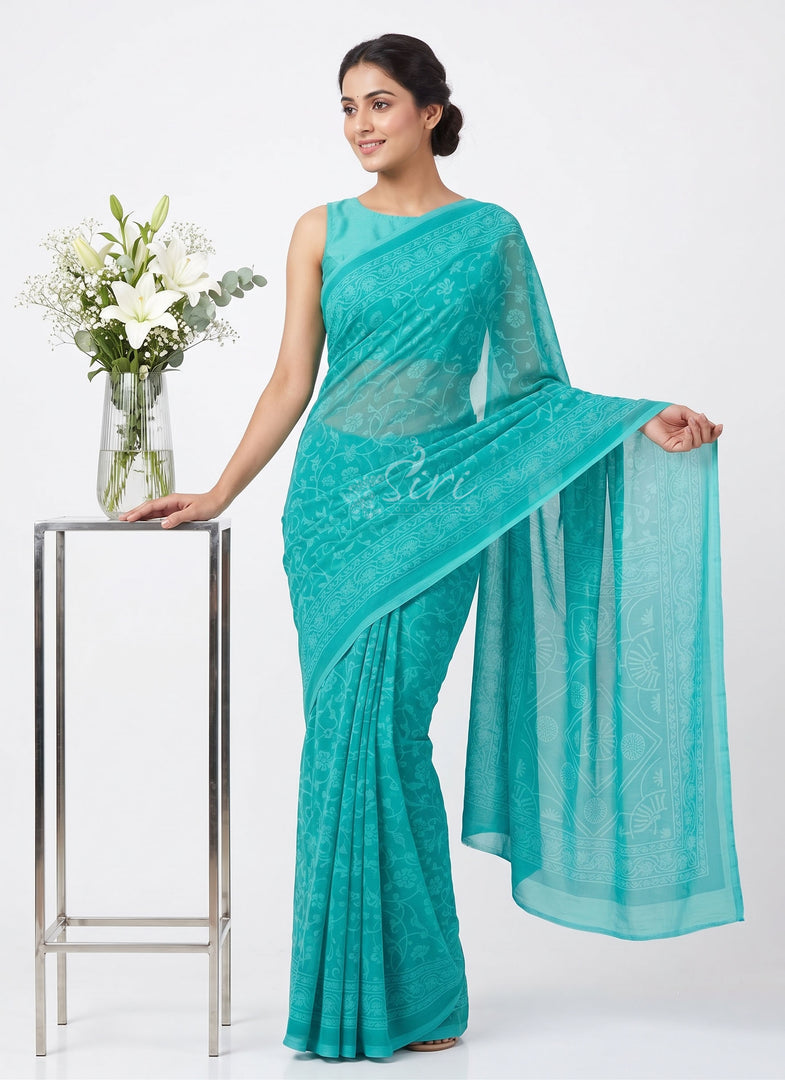 Beautiful Garden Vareli Lock Chiffon Brasso Saree