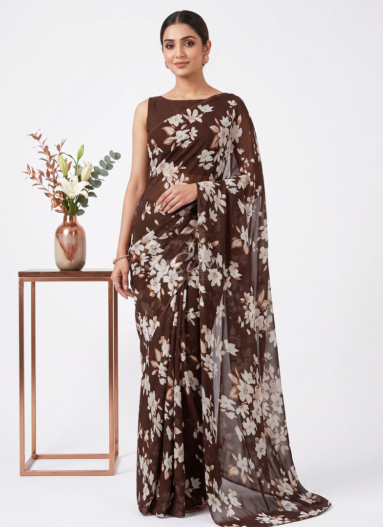 Garden Vareli Latest Uno Tarangini Georgette Saree