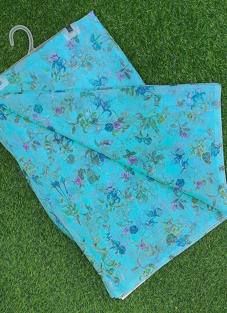 Latest Garden Vareli Printed Lentus Saree