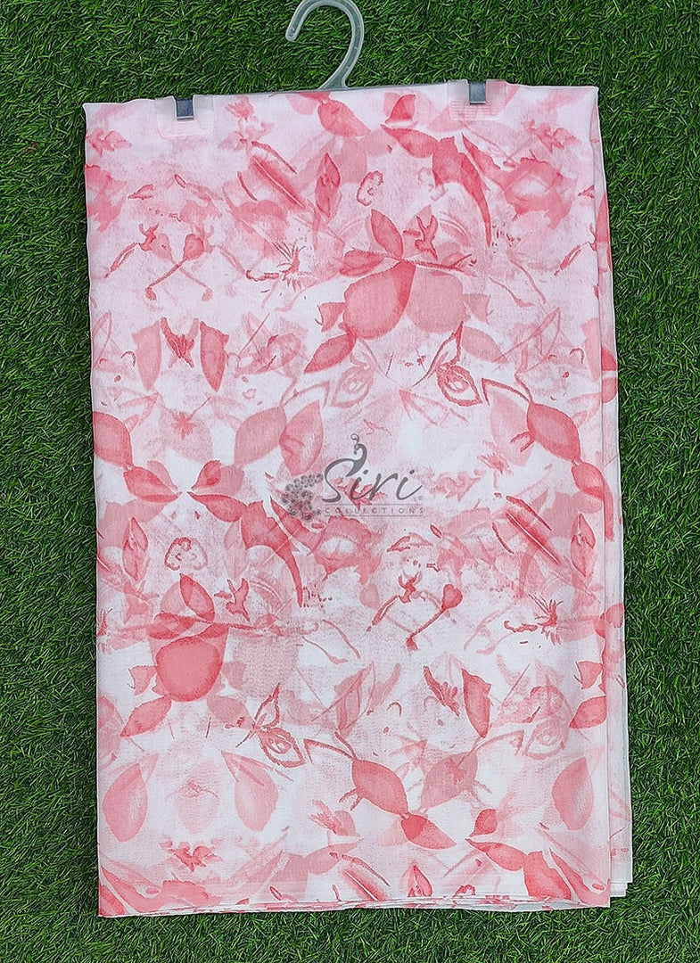 Authentic Garden Vareli Printed Lentus Saree