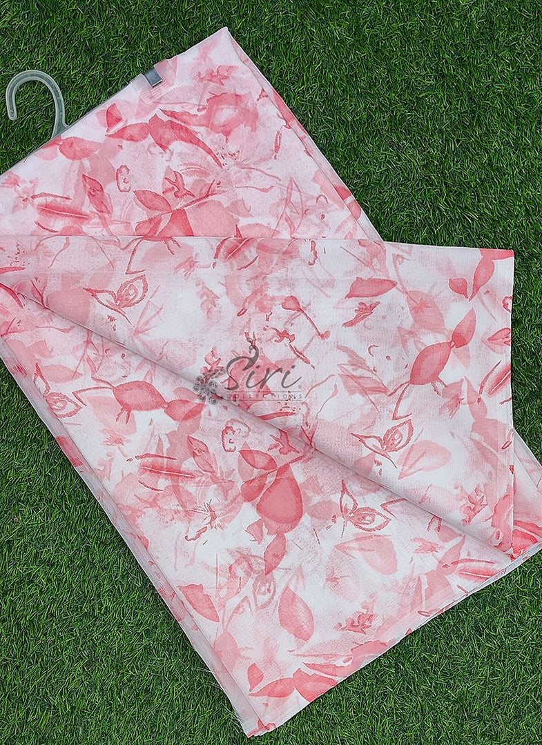 Authentic Garden Vareli Printed Lentus Saree