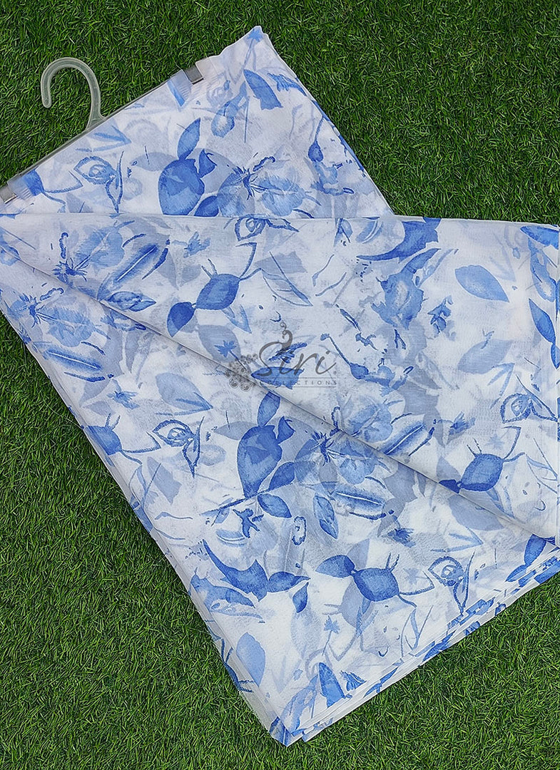 Authentic Garden Vareli Printed Lentus Saree