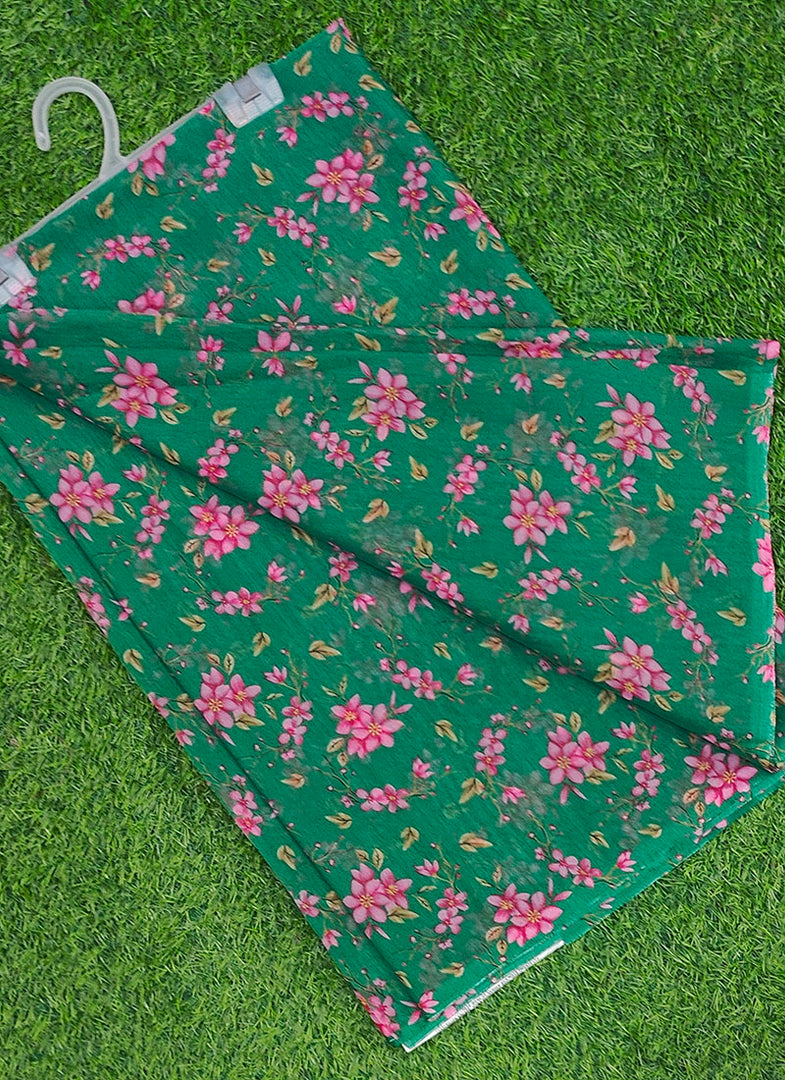 Authentic Garden Vareli Printed Lentus Saree