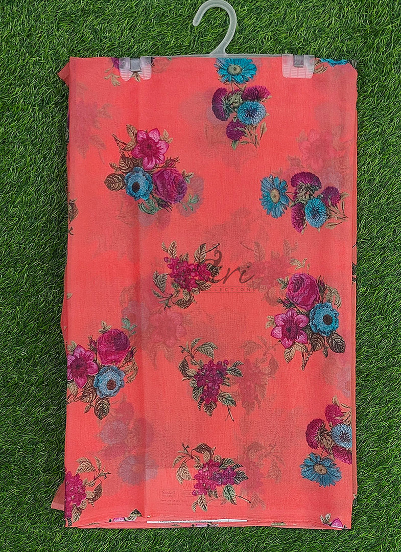Beautiful Garden Vareli Printed Lentus Saree
