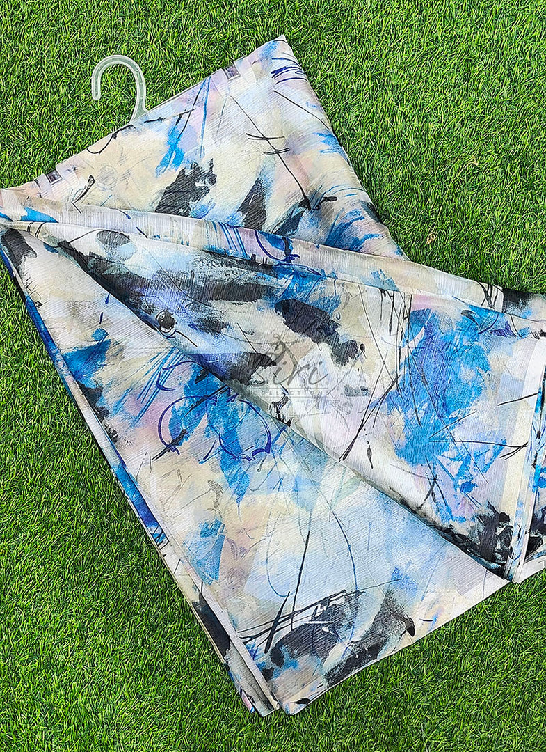 High Quality Garden Vareli Printed Nara Chiffon Saree