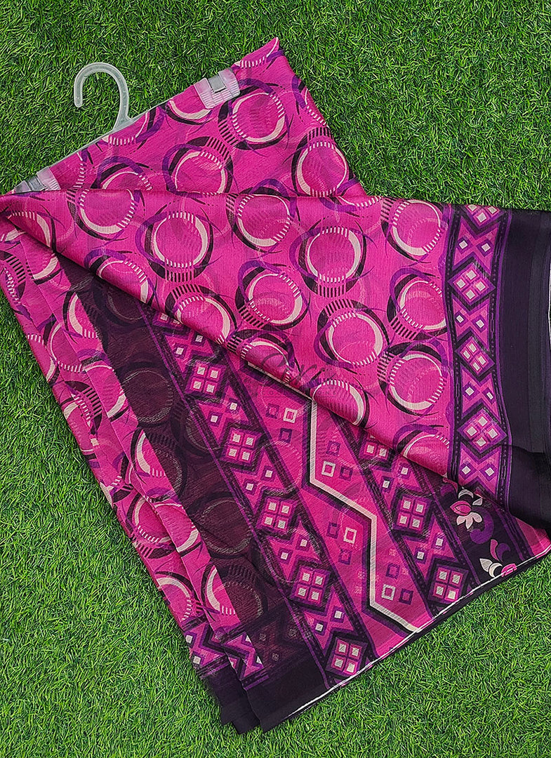 Beautiful Garden Vareli Printed Nova Nara Chiffon Saree