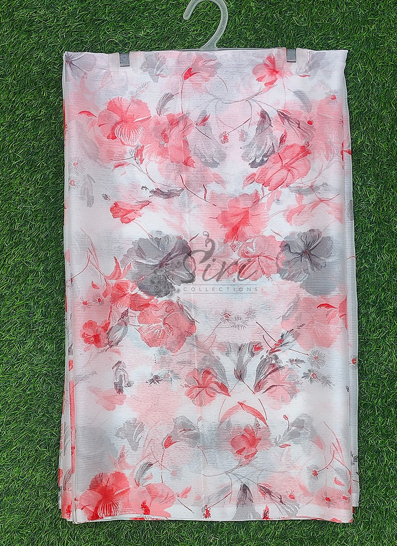 Latest Garden Vareli Printed Nara Chiffon Saree