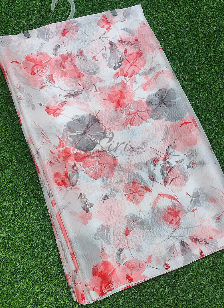 Latest Garden Vareli Printed Nara Chiffon Saree