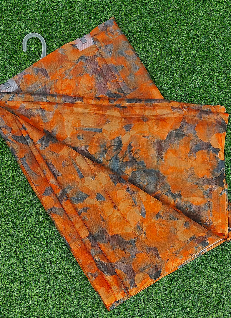 High Quality Garden Vareli Printed Nara Chiffon Saree
