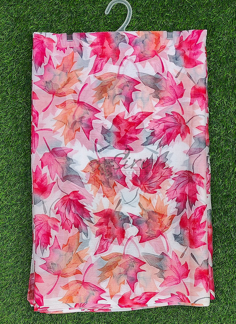 Exclusive Garden Vareli Printed Nara Chiffon Saree