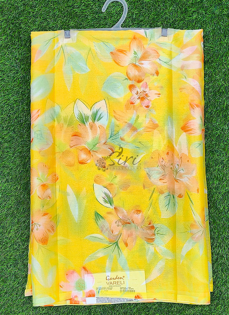 Exclusive Garden Vareli Printed Nara Chiffon Saree