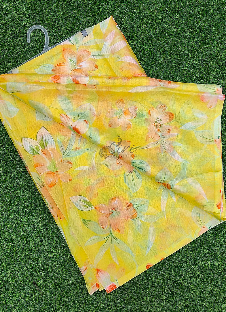 Exclusive Garden Vareli Printed Nara Chiffon Saree