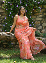 Load image into Gallery viewer, Exclusive Garden Vareli Printed Nara Chiffon Saree
