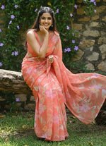 Load image into Gallery viewer, Exclusive Garden Vareli Printed Nara Chiffon Saree
