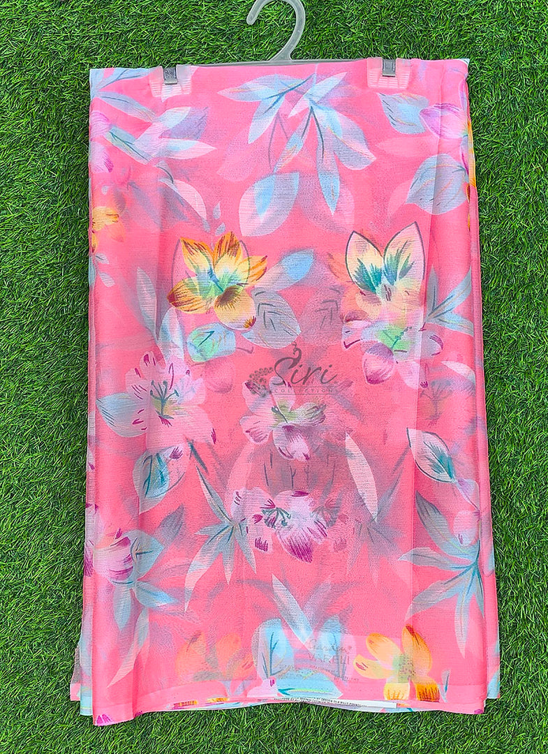 Exclusive Garden Vareli Printed Nara Chiffon Saree