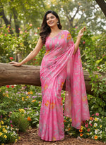 Load image into Gallery viewer, Exclusive Garden Vareli Printed Nara Chiffon Saree
