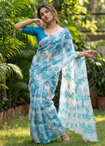 Load image into Gallery viewer, Latest Garden Vareli Printed Nara Chiffon Saree